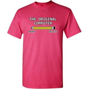imageThe Original Computer Vintage Retro Sarcastic Mens Tees  Novelty Funny Graphics TShirts  Casual Graphics Funny T ShirtPink
