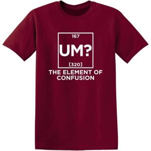 imageUm The Element of Confusion Mens Graphics TShirts  Novelty Sarcastic Funny Tees for MenGarnet