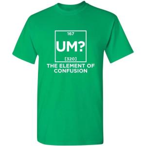 imageUm The Element of Confusion Mens Graphics TShirts  Novelty Sarcastic Funny Tees for MenIrish