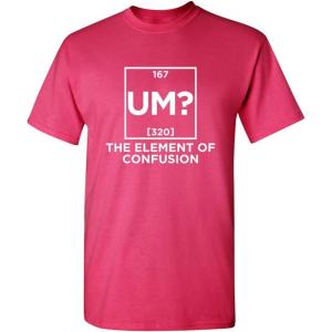 imageUm The Element of Confusion Mens Graphics TShirts  Novelty Sarcastic Funny Tees for MenPink