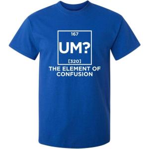 imageUm The Element of Confusion Mens Graphics TShirts  Novelty Sarcastic Funny Tees for MenRoyal