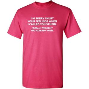 imageSorry I Called You Stupid TShirt  Sarcastic Tee for Men  Mens Graphic Tshirts  Graphic Novelty Sarcastic Funny TShirtsPink