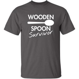 imageWooden Spoon Survivor Funny Humor Tee  Mens TShirts Casual Style  Bold Mens Graphic Novelty Sarcastic TShirtsCharcoal1