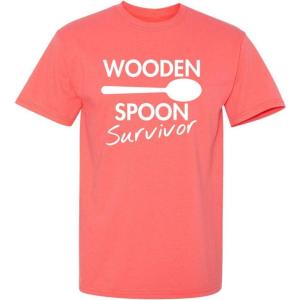 imageWooden Spoon Survivor Funny Humor Tee  Mens TShirts Casual Style  Bold Mens Graphic Novelty Sarcastic TShirtsCoral