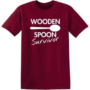 imageWooden Spoon Survivor Funny Humor Tee  Mens TShirts Casual Style  Bold Mens Graphic Novelty Sarcastic TShirtsGarnet