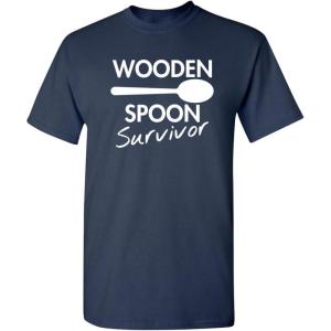 imageWooden Spoon Survivor Funny Humor Tee  Mens TShirts Casual Style  Bold Mens Graphic Novelty Sarcastic TShirtsNavy