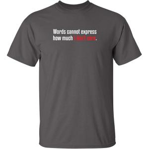 imageWords Cannot Express Dont Care Funny Quote Tee  Cool Casual Funny Mens Tshirts  Graphic Novelty Sarcastic T ShirtCharcoal