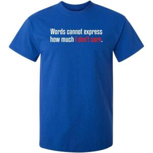imageWords Cannot Express Dont Care Funny Quote Tee  Cool Casual Funny Mens Tshirts  Graphic Novelty Sarcastic T ShirtRoyal