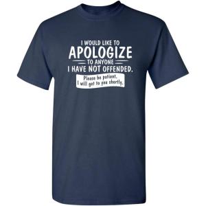 imageto Anyone I Have Not Offended Funny Mens Graphic Tee  Cool Sarcastic T Shirt for Men  Novelty Sarcastic Funny T ShirtNavy