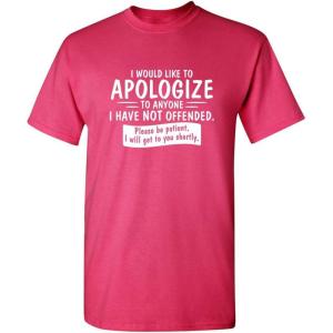 imageto Anyone I Have Not Offended Funny Mens Graphic Tee  Cool Sarcastic T Shirt for Men  Novelty Sarcastic Funny T ShirtPink