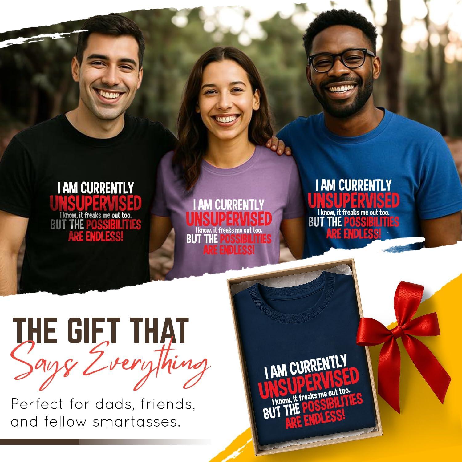 imageIm Currently Unsupervised Novelty Graphic Sarcastic Humorous Mens Funny T ShirtMilitary