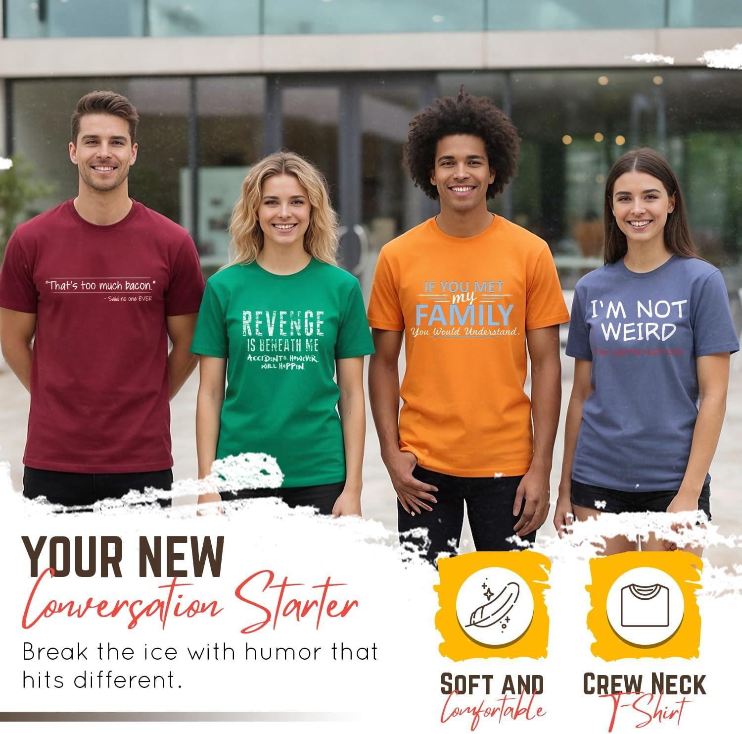 imageRevenge is Beneath Me Mens Graphics Novelty TShirts  Casual Funny Sarcastic Tees for MenNavy