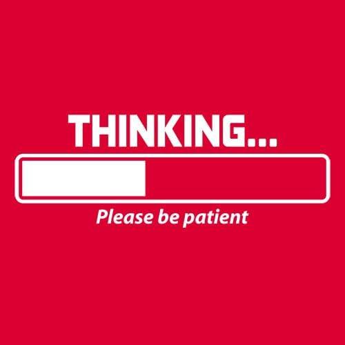imageThinking Please Be Patient Novelty T Shirts with Humor  Mens Graphic TShirts  Cool Funny Shirts for Men Printed USACharcoal