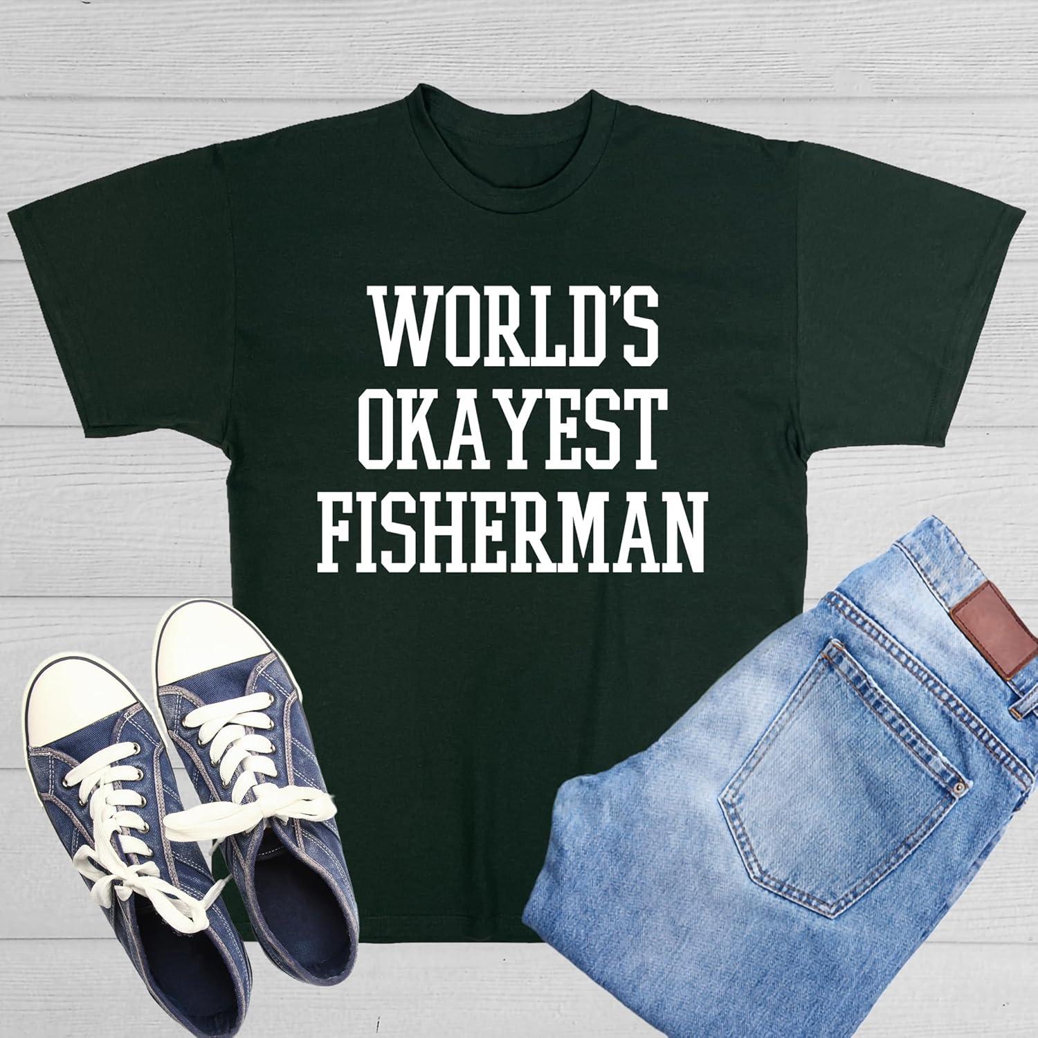 imageWorlds Okayest Fisherman Fishing Boating Gift Sports Recreation Funny T ShirtRoyal