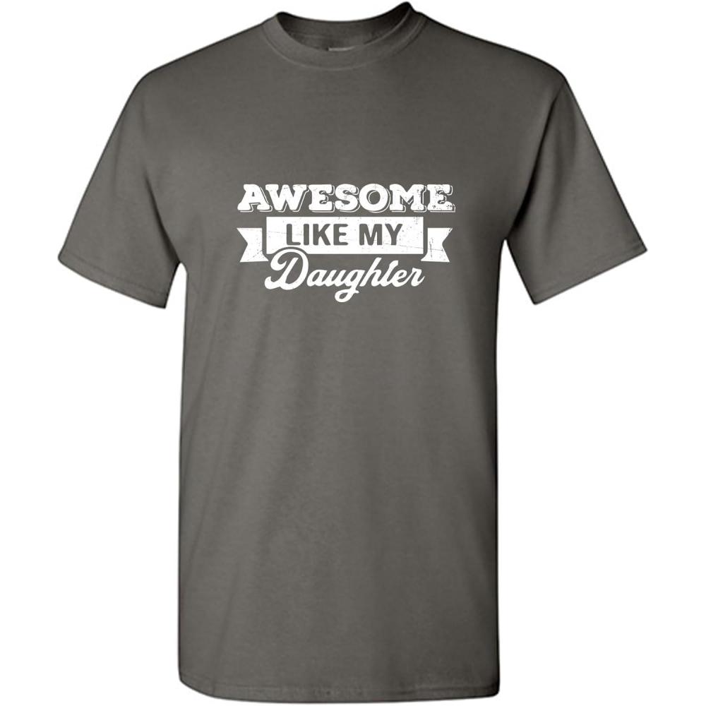 imageAwesome Like My Daughter Graphic Mens Novelty Funny T ShirtCharcoal