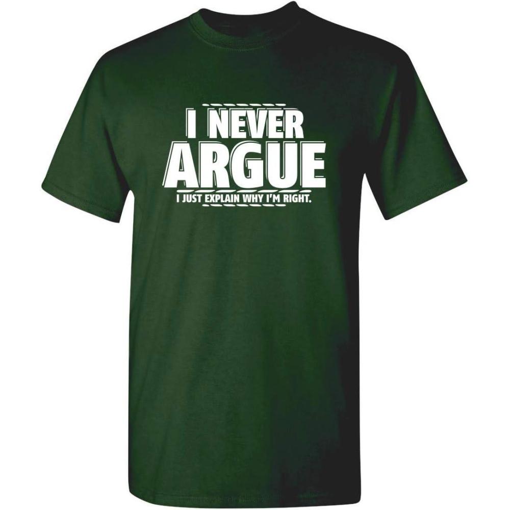 imageI Never Argue I Just Explain Why Im Right Funny TShirt  Bold Graphic Tees Men Graphic Novelty Sarcastic Funny T ShirtForest