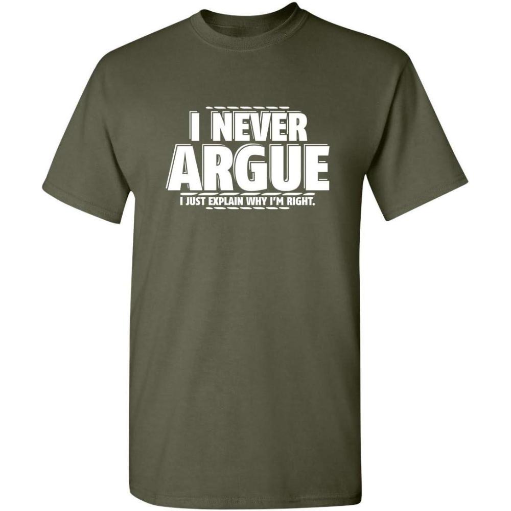 imageI Never Argue I Just Explain Why Im Right Funny TShirt  Bold Graphic Tees Men Graphic Novelty Sarcastic Funny T ShirtMilitary