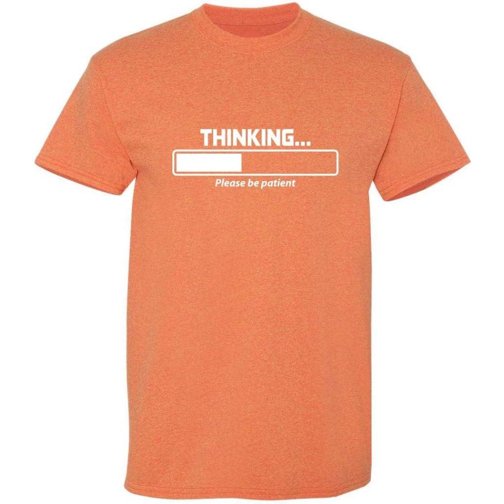 imageThinking Please Be Patient Novelty T Shirts with Humor  Mens Graphic TShirts  Cool Funny Shirts for Men Printed USASunset