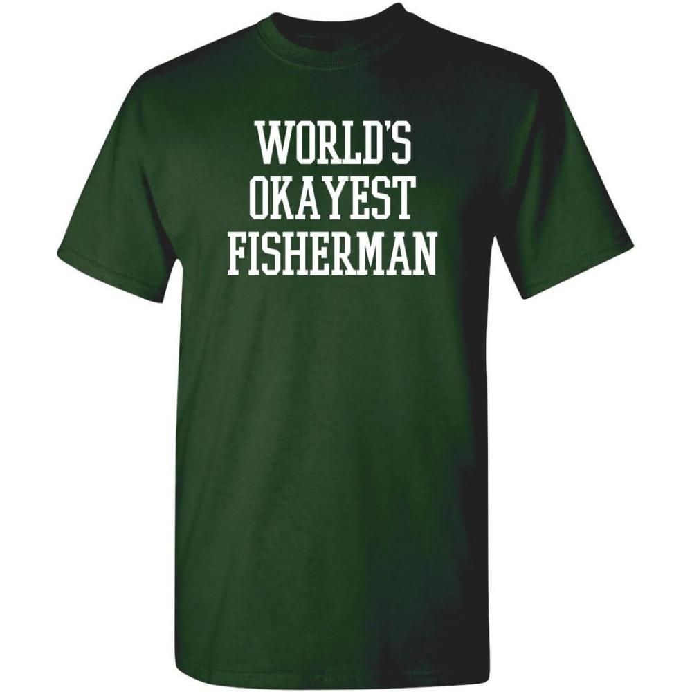 imageWorlds Okayest Fisherman Fishing Boating Gift Sports Recreation Funny T ShirtForest