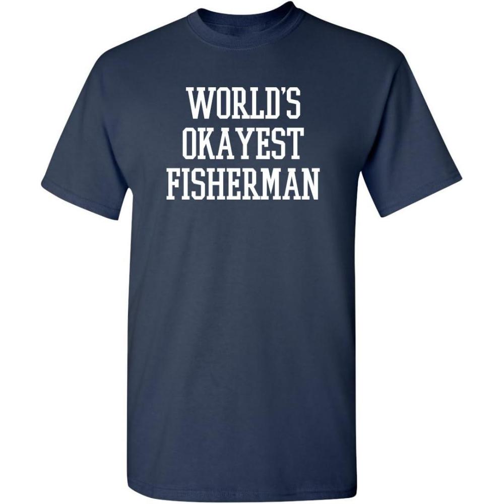 imageWorlds Okayest Fisherman Fishing Boating Gift Sports Recreation Funny T ShirtNavy1