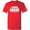 imageI Never Argue I Just Explain Why Im Right Funny TShirt  Bold Graphic Tees Men Graphic Novelty Sarcastic Funny T ShirtRed