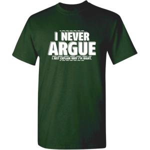 imageI Never Argue I Just Explain Why Im Right Funny TShirt  Bold Graphic Tees Men Graphic Novelty Sarcastic Funny T ShirtForest