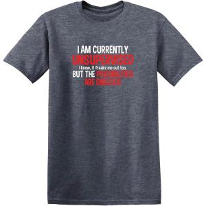 imageIm Currently Unsupervised Novelty Graphic Sarcastic Humorous Mens Funny T ShirtHeather Navy