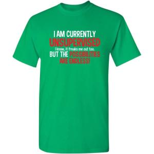 imageIm Currently Unsupervised Novelty Graphic Sarcastic Humorous Mens Funny T ShirtIrish
