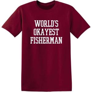 imageWorlds Okayest Fisherman Fishing Boating Gift Sports Recreation Funny T ShirtGarnet