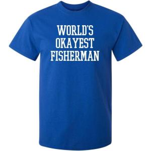 imageWorlds Okayest Fisherman Fishing Boating Gift Sports Recreation Funny T ShirtRoyal