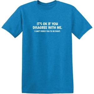 imageIts Ok If You Disagree with Me Funny Mens Graphics T Shirts  Adult Humor Graphic Tees  Novelty Sarcastic TShirtsHeather Sapphire
