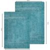 imageAnne Klein 2 Piece 100 Cotton Reverie Solid Bath Rug Set 17quot x 24quotampamp 20quot x 30quot Aqua