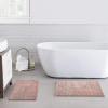 imageAnne Klein 2 Piece 100 Cotton Reverie Solid Bath Rug Set 17quot x 24quotampamp 20quot x 30quot Blush