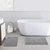 imageAnne Klein 2 Piece 100 Cotton Reverie Solid Bath Rug Set 17quot x 24quotampamp 20quot x 30quot Grey