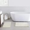 imageAnne Klein 2 Piece 100 Cotton Reverie Solid Bath Rug Set 17quot x 24quotampamp 20quot x 30quot White