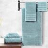 imageAnne Klein 6Piece Reverie Towel Set 2 Bath Towels 2 Hand Towels 2 Wash Cloths 100 Cotton Light GreyAqua