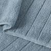 imageAnne Klein 6Piece Reverie Towel Set 2 Bath Towels 2 Hand Towels 2 Wash Cloths 100 Cotton Light GreyChambray Blue