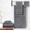 imageAnne Klein 6Piece Reverie Towel Set 2 Bath Towels 2 Hand Towels 2 Wash Cloths 100 Cotton Light GreyGrey