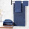 imageAnne Klein 6Piece Reverie Towel Set 2 Bath Towels 2 Hand Towels 2 Wash Cloths 100 Cotton Light GreyNavy