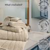 imageAnne Klein 6Piece Reverie Towel Set 2 Bath Towels 2 Hand Towels 2 Wash Cloths 100 Cotton Light GreySand