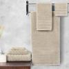 imageAnne Klein 6Piece Reverie Towel Set 2 Bath Towels 2 Hand Towels 2 Wash Cloths 100 Cotton Light GreySand