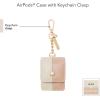 imageAnne Klein Faux Leather Case for Apple AirPodsBeigeBlush Pink