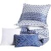 imageAnne Klein Isola Striped Comforter Set with Decorative Pillows FullQueen BlueFullQueen