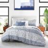 imageAnne Klein Isola Striped Comforter Set with Decorative Pillows FullQueen BlueFullQueen