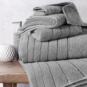 imageAnne Klein 6Piece Reverie Towel Set 2 Bath Towels 2 Hand Towels 2 Wash Cloths 100 Cotton Light GreyLight Grey