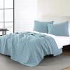 imageAnne Klein 100 Cotton Classic Diamond 3 Piece Quilt Set FullQueen Light Aqua