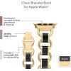 imageAnne Klein Fashion Chain Bracelet for Apple Watch Secure Adjustable Apple Watch Replacement Band Fits Most WristsBlackGoldTone