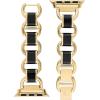 imageAnne Klein Fashion Chain Bracelet for Apple Watch Secure Adjustable Apple Watch Replacement Band Fits Most WristsBlackGoldTone