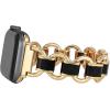imageAnne Klein Fashion Chain Bracelet for Apple Watch Secure Adjustable Apple Watch Replacement Band Fits Most WristsBlackGoldTone