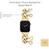 imageAnne Klein Fashion Chain Bracelet for Apple Watch Secure Adjustable Apple Watch Replacement Band Fits Most WristsGold with Charms